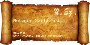Metzger Szilárd névjegykártya